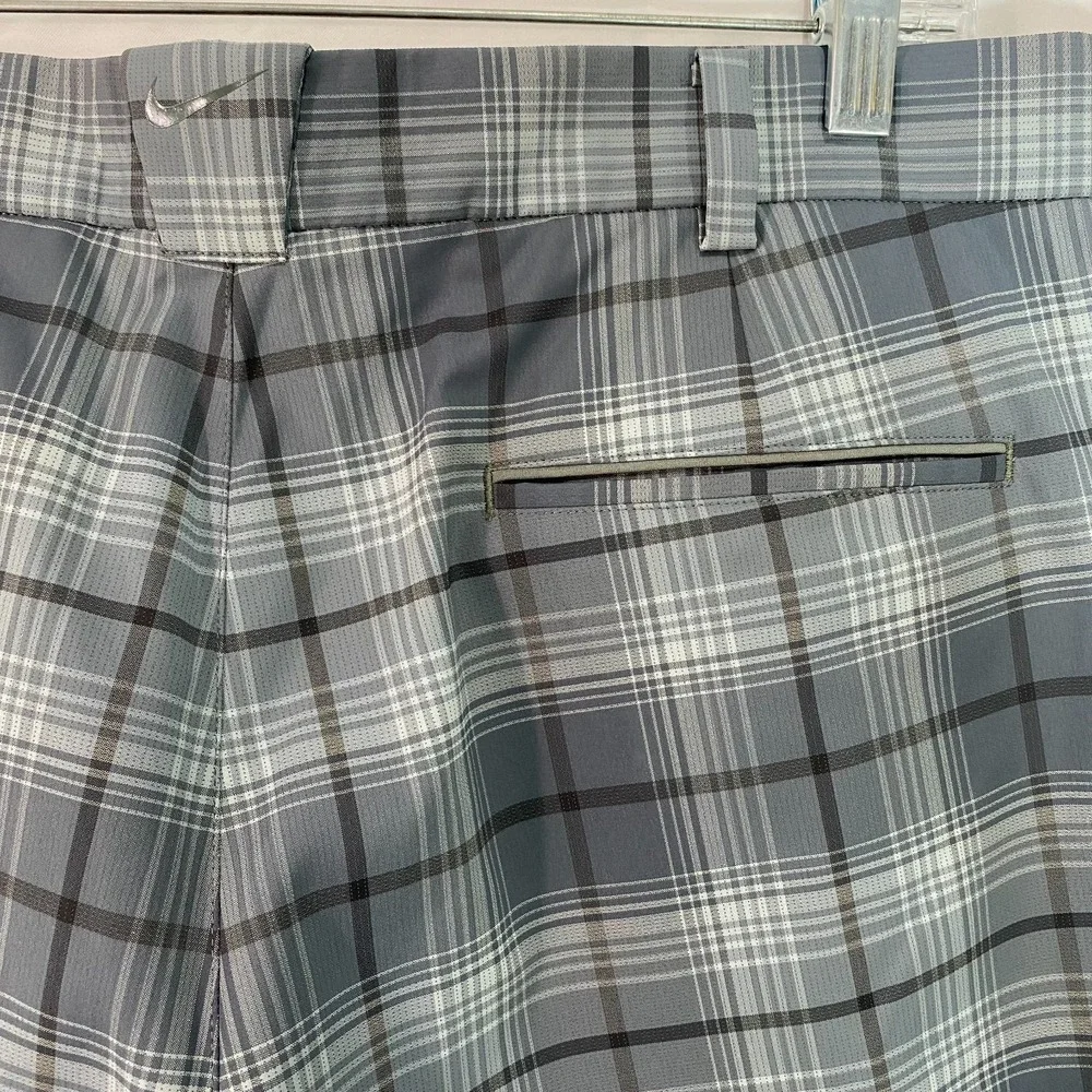 Nike Golf Tour Performance Active Pants‎ 36 x 28 Gray Plaid Dri-Fit Lightweight